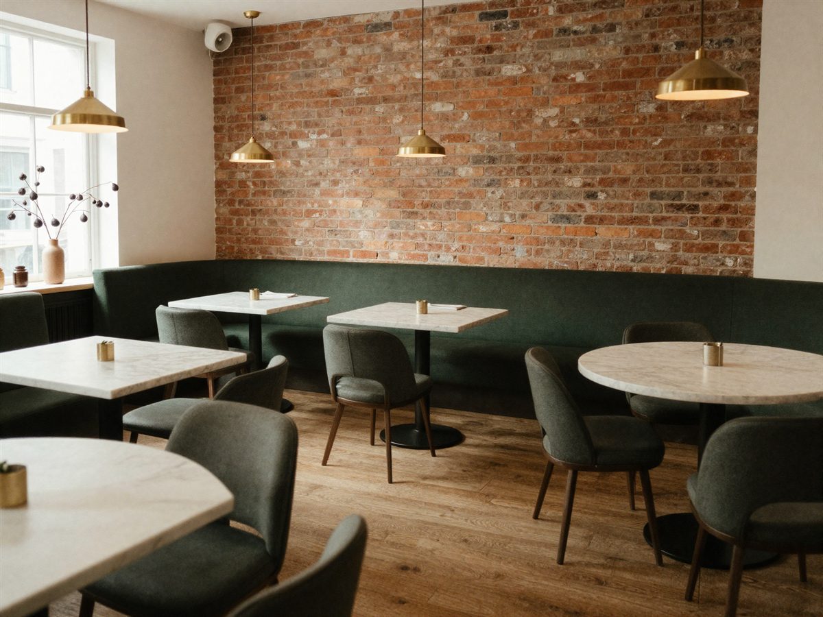 The empty dining room in the morning light