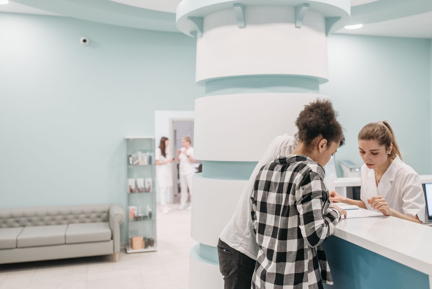 Practitioners at the Stilwater Health reception desk