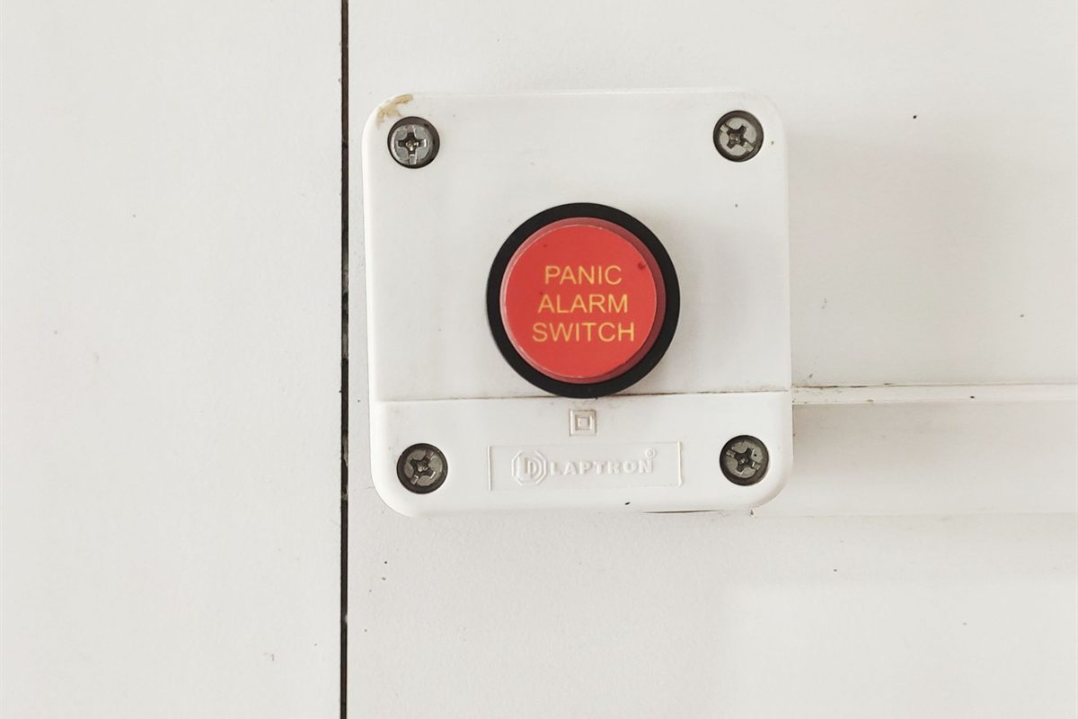 Wall-mounted panic alarm button