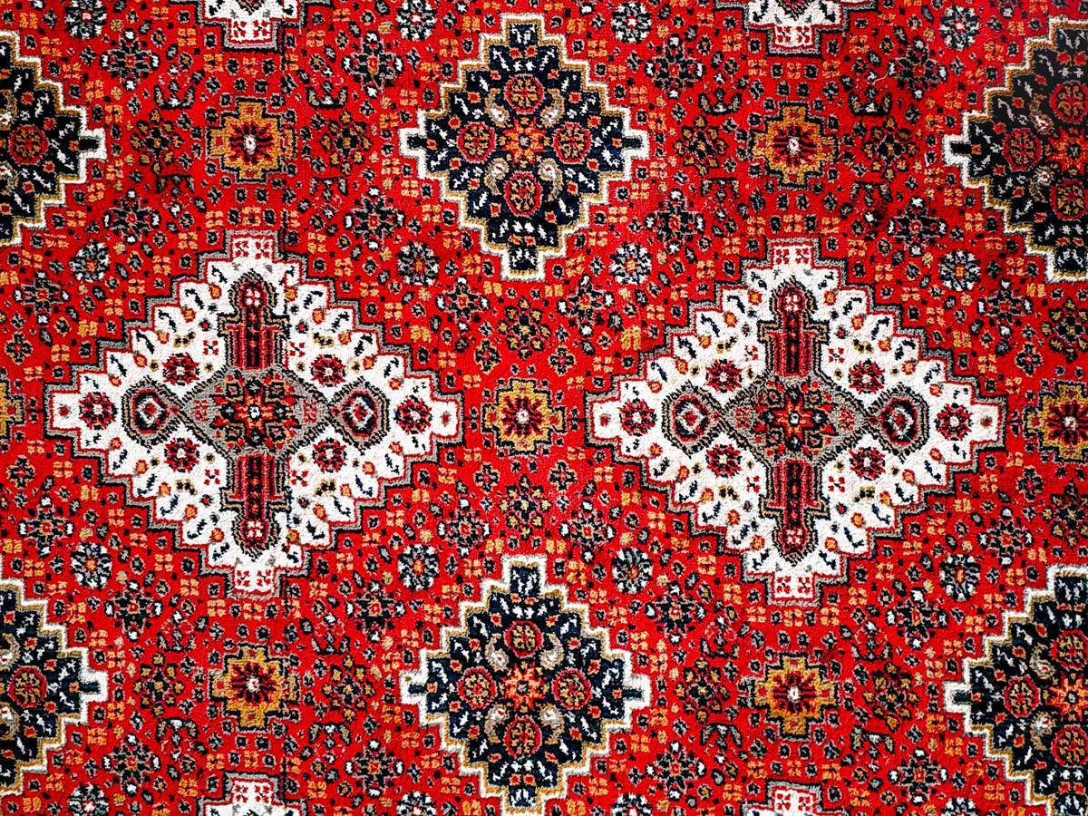 Detail of a hand-knotted oriental rug