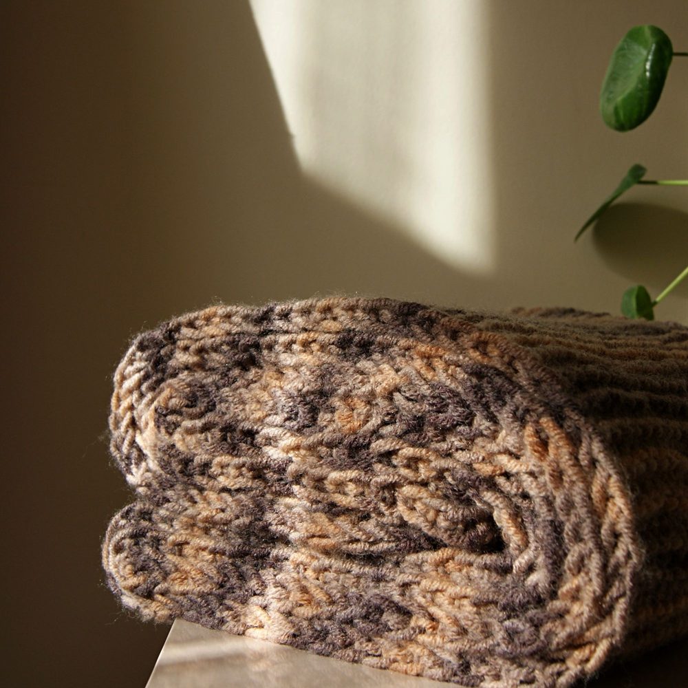 Folded Karoo mohair throw